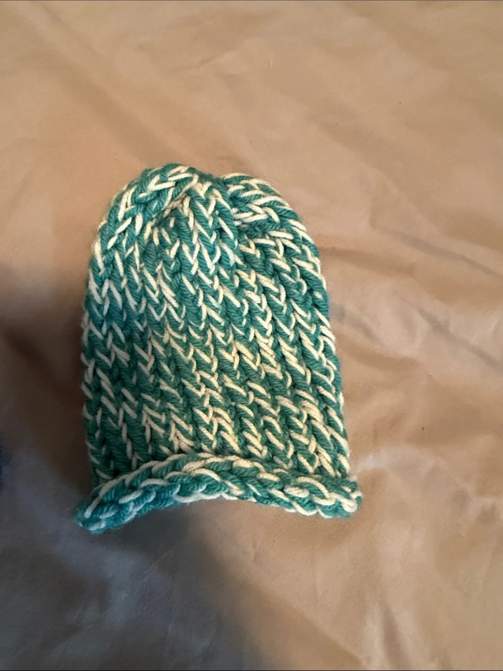 Hand-Knit Kids Beanie - Assorted Blue & Teal Colors